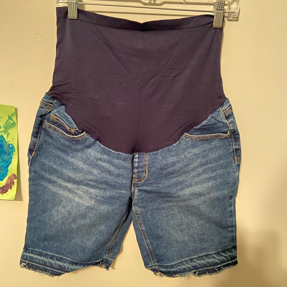 Maternity jean shorts